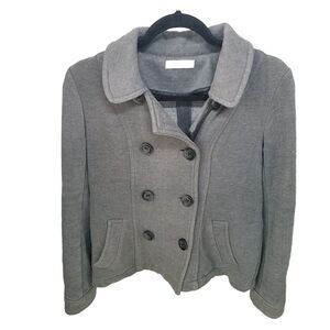 In Box Womens Sz L Gray Solid Long Sleeve Short Coat Jacket